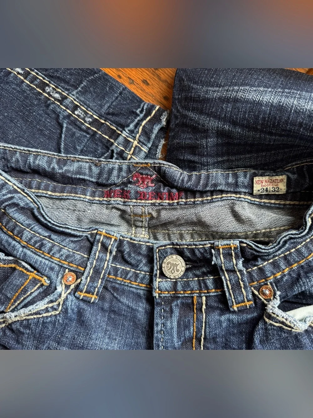 MEK Denim Low-Rise Bootcut Jeans